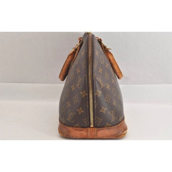 Authentic Louis Vuitton Monogram Alma Handbag Purse With Leather Trim - Picture 9 of 15